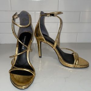 Kenneth Cole Gold Metallic Heels - Size 6. Worn Twice!
